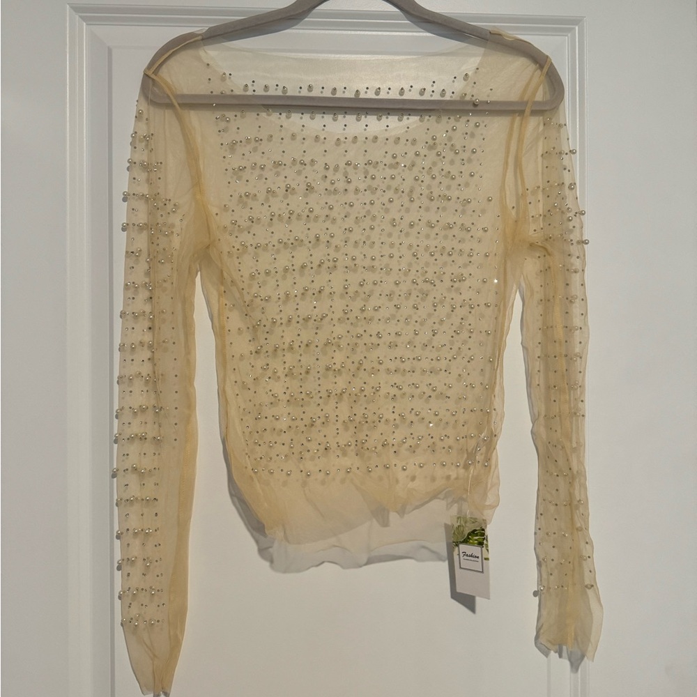 Pearl Mesh Top